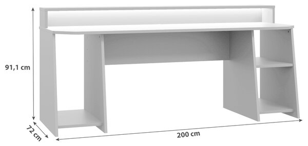 HERNÍ STŮL, černá, 200/72/91 cm - Online Only psací stoly, Online Only