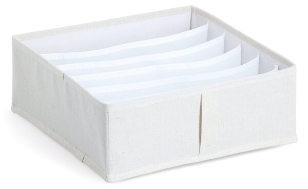 Zeller Present Organizér na spodní prádlo, WHITY, čtverec s 6 přepážkami, 30x30x11