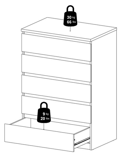 Komoda v dekoru dubu v přírodní barvě 77x111x50 cm Naia – Tvilum