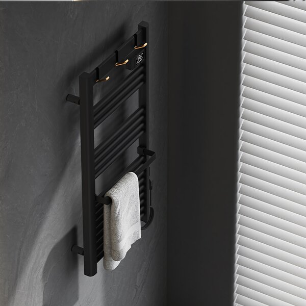 BPS-koupelny Elektrický koupelnový radiátor YASUR BL ECO 500W, 50x105 cm, černý