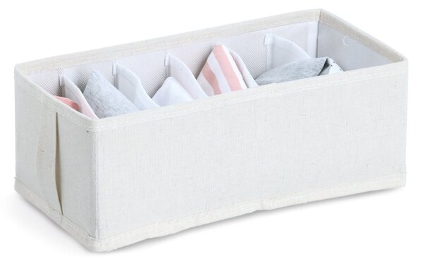 Zeller Present Organizér na spodní prádlo, WHITY, obdélník s 6 přepážkami, 15x30x11