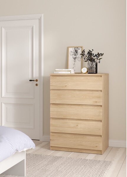 Komoda v dekoru dubu v přírodní barvě 77x111x50 cm Naia – Tvilum