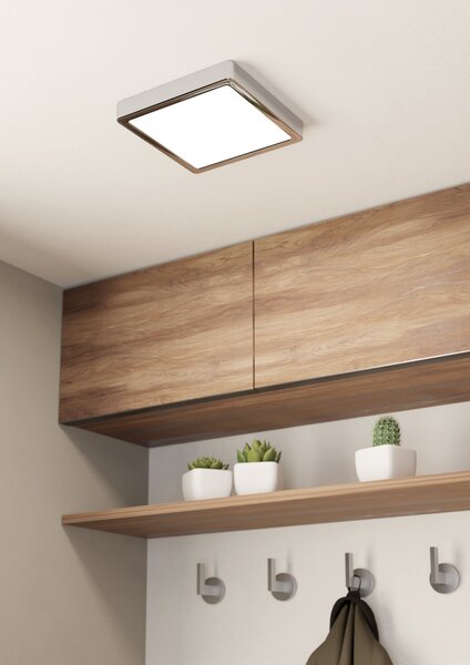 Eglo 900651 FUEVA 5 IP44 - LED stropní koupelnové svítidlo, 21 x 21cm, 17W, 3000K, IP44, chrom (Přisazené nízké stropní úsporné svítidlo)