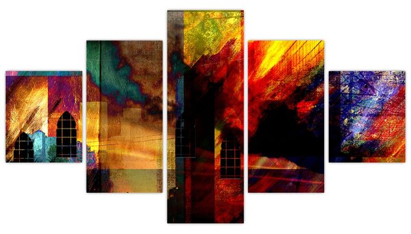 Obraz - Barevná abstrakce města (125x70 cm)