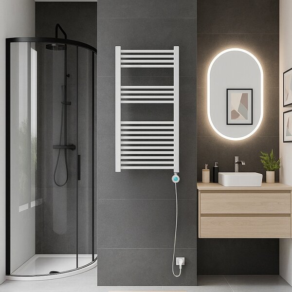 BPS-koupelny Elektrický koupelnový radiátor KATLA WH 250W, 50x100 cm, bílý