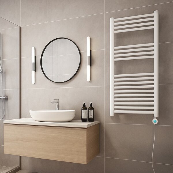 BPS-koupelny Elektrický koupelnový radiátor KATLA WH 250W, 50x100 cm, bílý