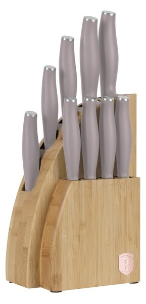 Sada nožů se stojanem BAMBOO 10 ks Taupe Collection