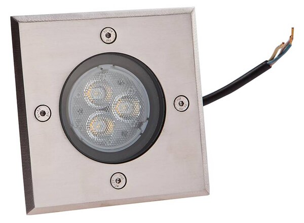 Lucande LED zapuštěné podlahové svítidlo Ava, 12 cm x cm, IP67, Hliník / šedá / zinek, Hliník, Moderní, Zapuštěné hranaté