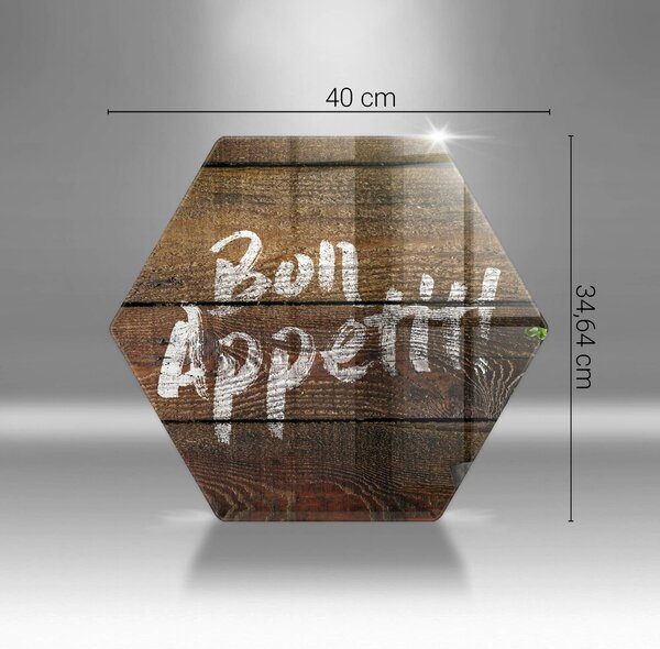 Skleněná deska do kuchyně Nápisové tabule bon appetit