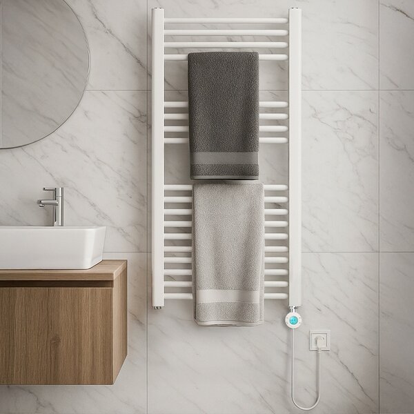 BPS-koupelny Elektrický koupelnový radiátor KATLA WH 250W, 50x100 cm, bílý