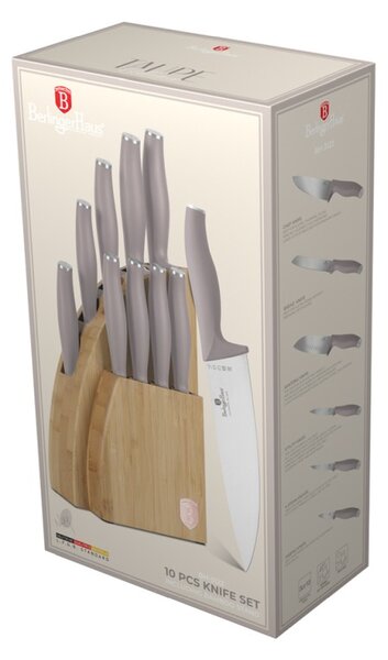 Sada nožů se stojanem BAMBOO 10 ks Taupe Collection