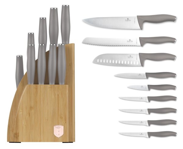 Sada nožů se stojanem BAMBOO 10 ks Taupe Collection