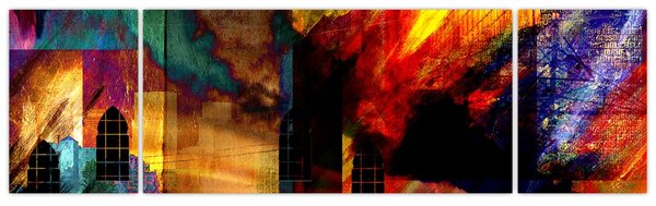 Obraz - Barevná abstrakce města (170x50 cm)