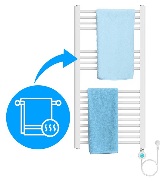 BPS-koupelny Elektrický koupelnový radiátor KATLA WH 250W, 50x100 cm, bílý