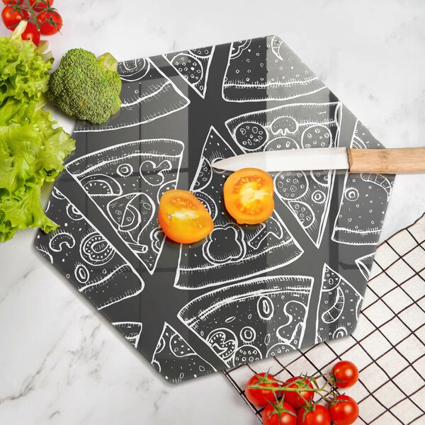 Skleněná krájecí deska Pizza ilustrace