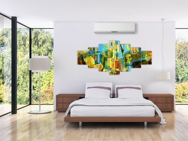 Obraz - Architektura, kubistická abstrakce (210x100 cm)