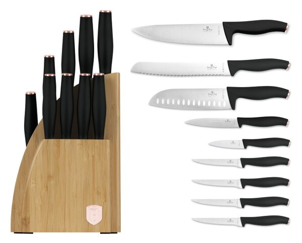 Sada nožů se stojanem BAMBOO 10 ks Black Rose Collection