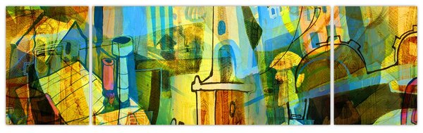 Obraz - Architektura, kubistická abstrakce (170x50 cm)