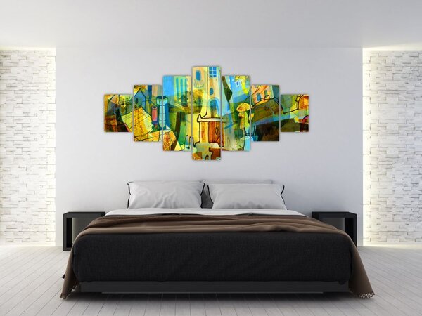 Obraz - Architektura, kubistická abstrakce (210x100 cm)