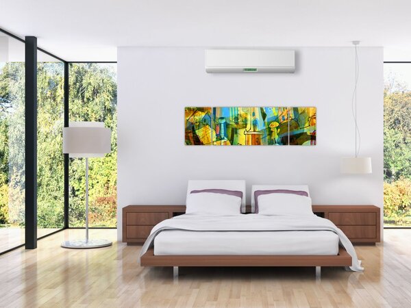 Obraz - Architektura, kubistická abstrakce (170x50 cm)