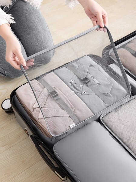 ECarla Sada 7 cestovních organizérů, sbalte si kufr přehledně, TRAVEL, šedý