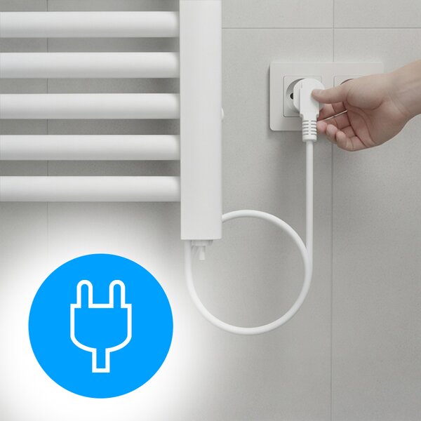 BPS-koupelny Elektrický koupelnový radiátor YASUR WH ECO 500W, 50x105 cm, bílý