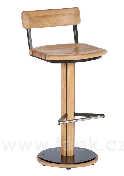 Barlow Tyrie Teaková barová židle Titan, Barlow Tyrie, 48x45x109 cm, hliníková konstrukce černá, rustikální teak