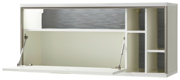 ZÁVĚSNÁ SKŘÍŇKA, šedá, barvy stříbra, bílá, vysoce lesklá bílá, 124/56/38 cm Livetastic - Online Only obývací stěny, Online Only