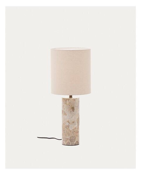 Béžová mramorová stolní lampa s textilním stínidlem (výška 54 cm) Raze – Kave Home