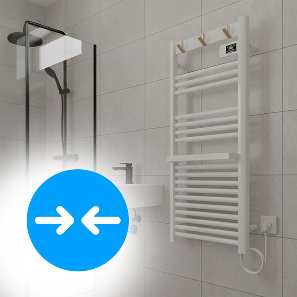BPS-koupelny Elektrický koupelnový radiátor YASUR WH ECO 500W, 50x105 cm, bílý
