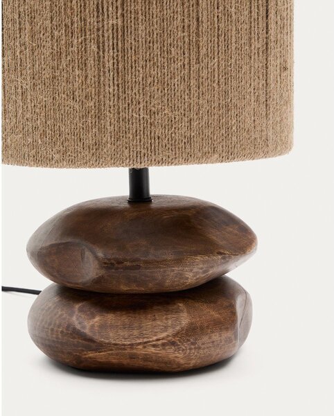 Stolní lampa v tmavě přírodní barvě z masivu akácie (výška 43 cm) Kor – Kave Home