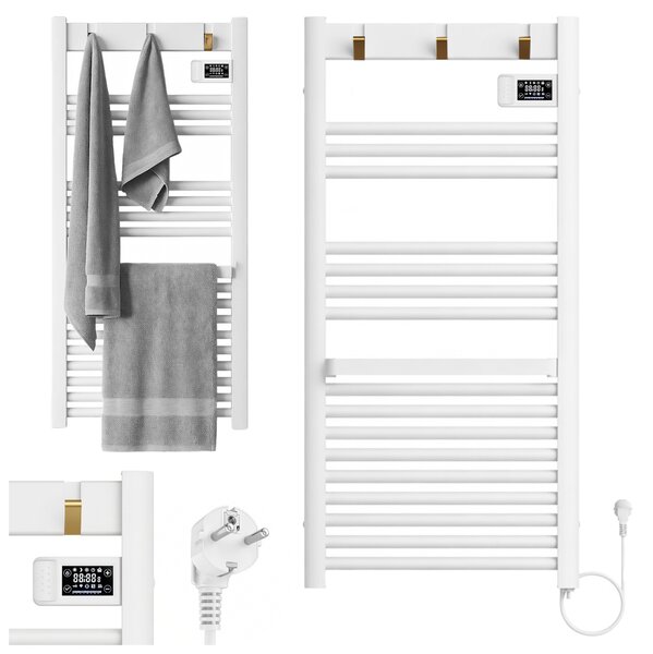 BPS-koupelny Elektrický koupelnový radiátor YASUR WH ECO 500W, 50x105 cm, bílý