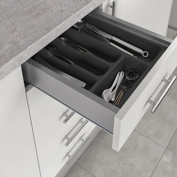 ADEO Vložka / příborník do 40cm šuplíku - CUTLERY šedý plast 30 x 46 cm