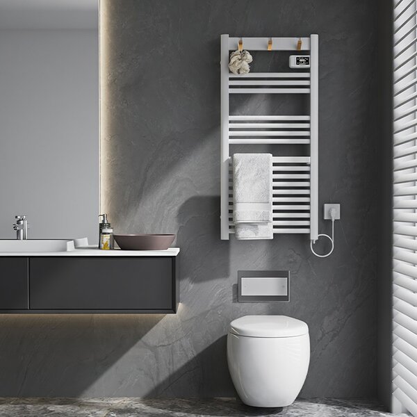 BPS-koupelny Elektrický koupelnový radiátor YASUR WH ECO 500W, 50x105 cm, bílý