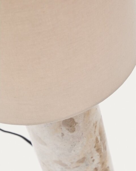Béžová mramorová stolní lampa s textilním stínidlem (výška 54 cm) Raze – Kave Home