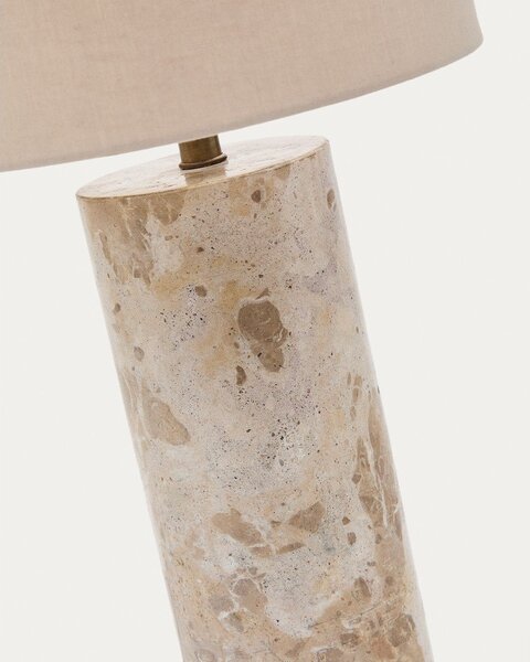 Béžová mramorová stolní lampa s textilním stínidlem (výška 54 cm) Raze – Kave Home