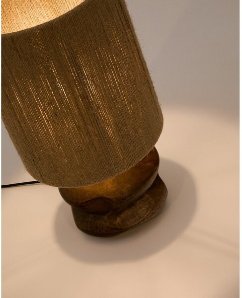 Stolní lampa v tmavě přírodní barvě z masivu akácie (výška 43 cm) Kor – Kave Home