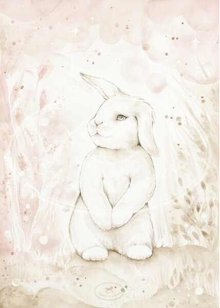 COTTON & SWEETS Plakát Lovely Rabbit, 18x24 cm