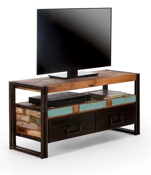 Sob nábytek - TV stolek z masivu 112 cm Ontario recyklované dřevo - F0A00001281W