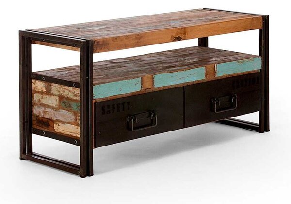 Sob nábytek - TV stolek z masivu 112 cm Ontario recyklované dřevo - F0A00001281W