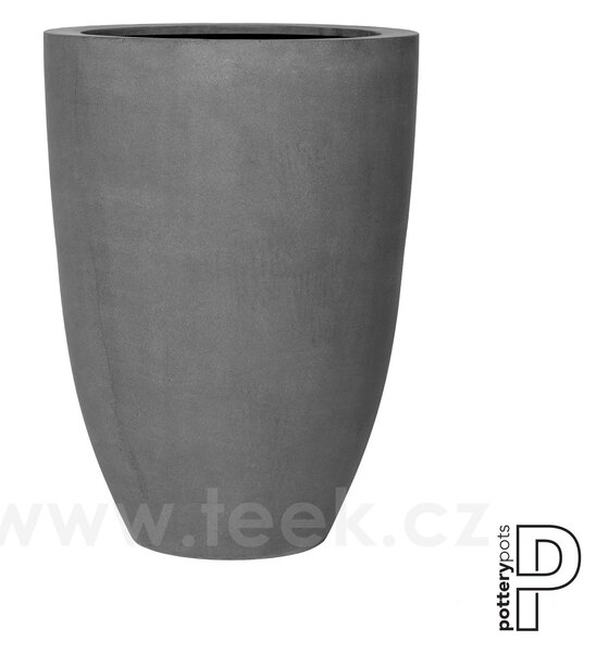 Pottery Pots Venkovní květináč kulatý Ben XL, Grey (barva šedá), kolekce Natural, kompozit Fiberstone, průměr 52 cm x v 72 cm, objem cca 119 l