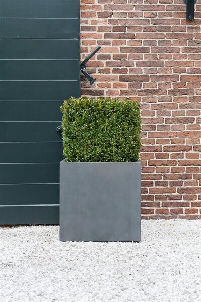 Pottery Pots Venkovní květináč čtvercový Block XXL, Grey (barva šedá), kolekce Natural, kompozit Fiberstone, d 70 cm x š 70 cm x v 70 cm, objem cca 343 l