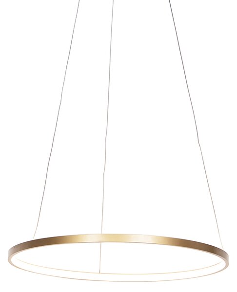Moderní kruhová závěsná lampa zlatá 60 cm vč. LED - Anella