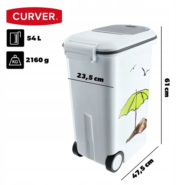 CURVER Kontejner a úložný box na granule pro psy, XXL 54l/20kg