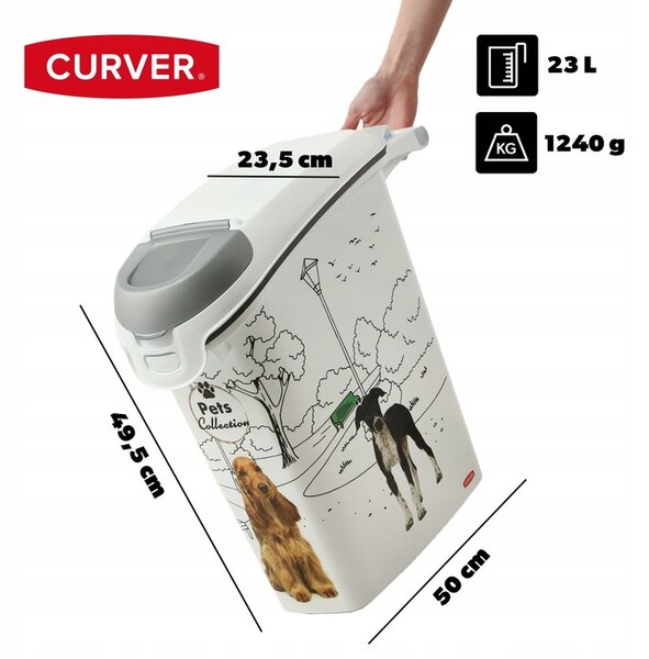 CURVER Kontejner a úložný box na granule pro psy, 23l/10kg DOG