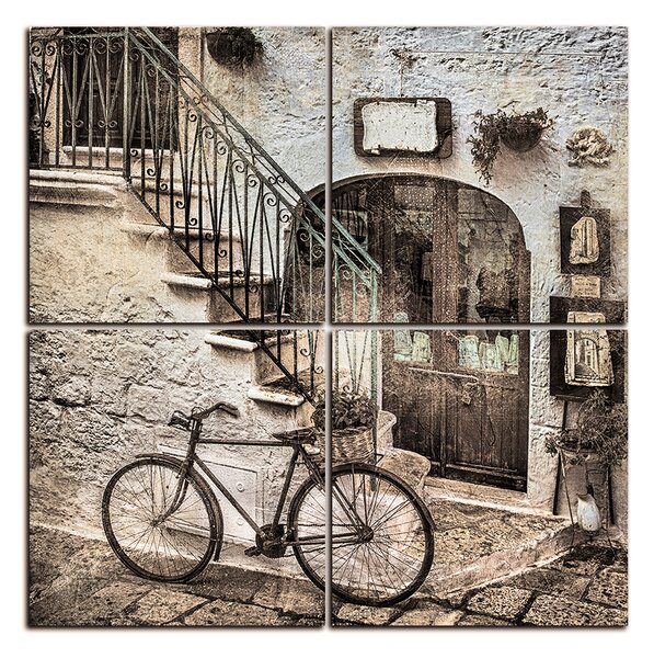 Obraz na plátně - Stará ulice v Itálii - čtverec 3153FE (60x60 cm)