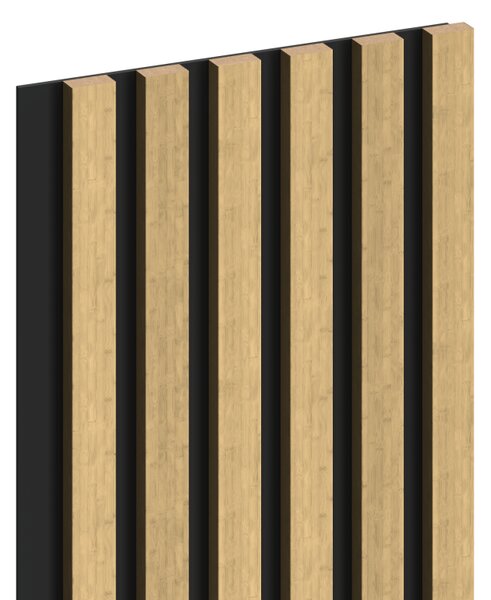 Mexen Lam-B, akustické stěnové lamely 275 × 30 cm, HDF deska 4 mm, technická dýha, bambus přírodní, S100-275307-3015-011