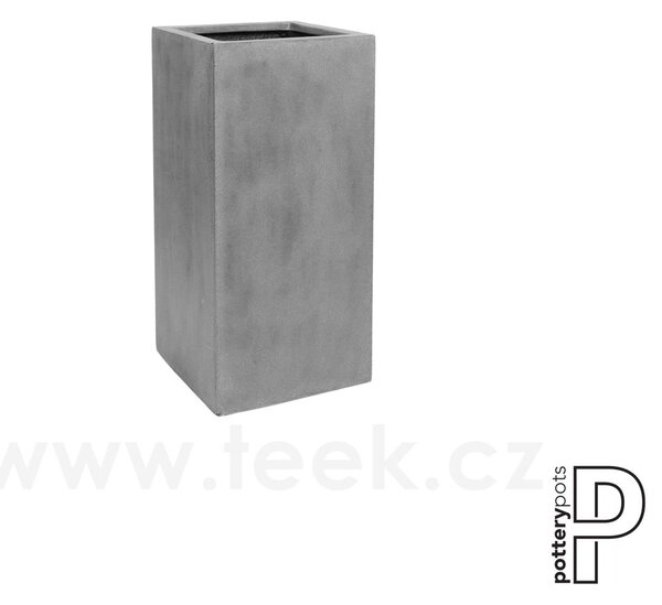 Pottery Pots Venkovní květináč obdélníkový Bouvy M, Grey (barva šedá), kolekce Natural, kompozit Fiberstone, d 30 cm x š 30 cm x v 60 cm, objem cca 54 l