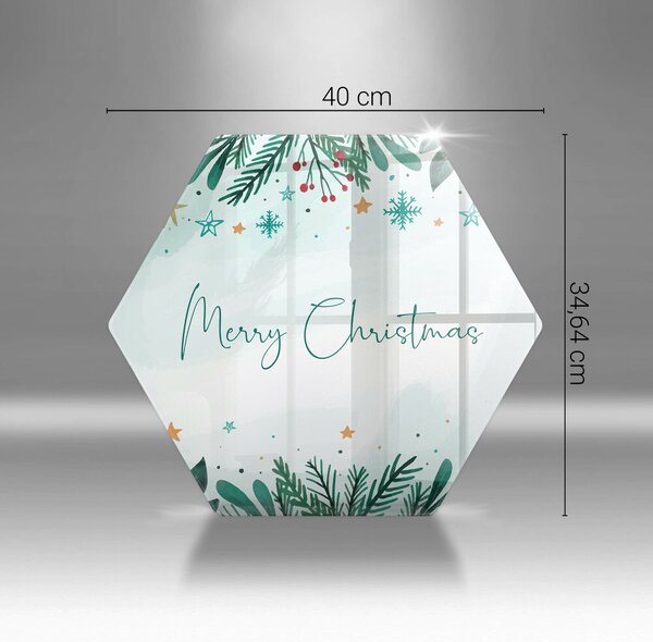 Skleněná deska do kuchyně Merry christmas nápis