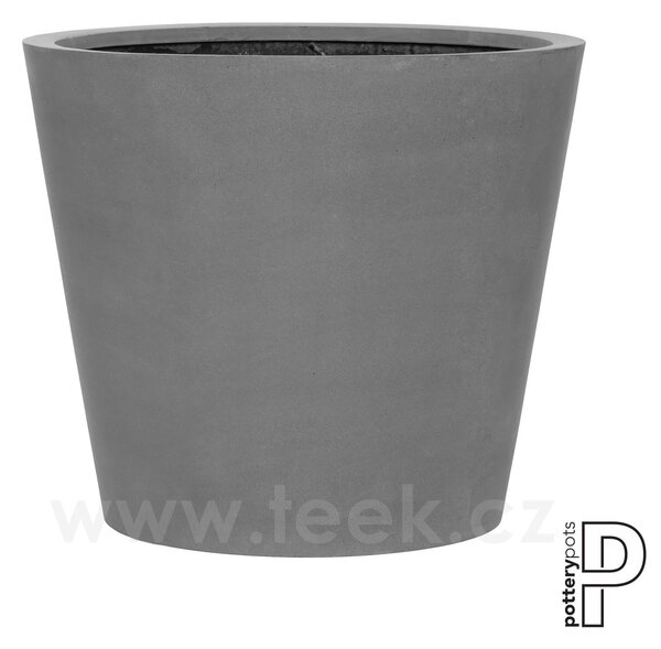 Pottery Pots Venkovní květináč kulatý Bucket L, Grey (barva šedá), kolekce Natural, kompozit Fiberstone, průměr 68 cm x v 60 cm, objem cca 165 l